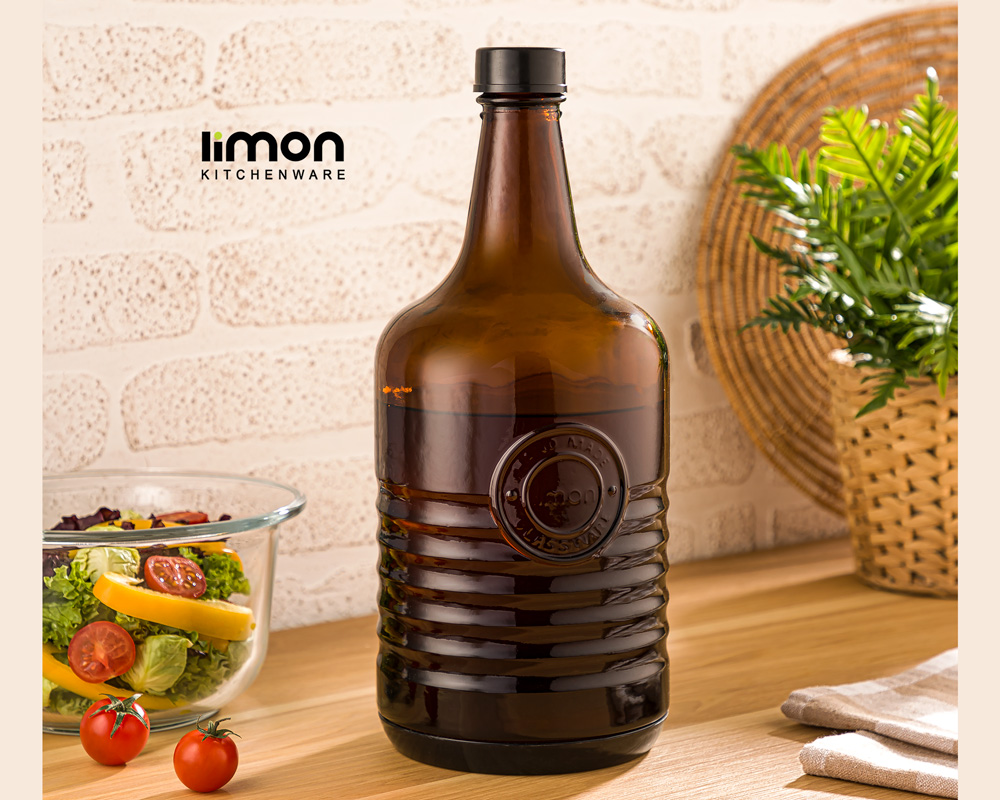 بطری شیشه ای بزرگ روستیک لیمون
